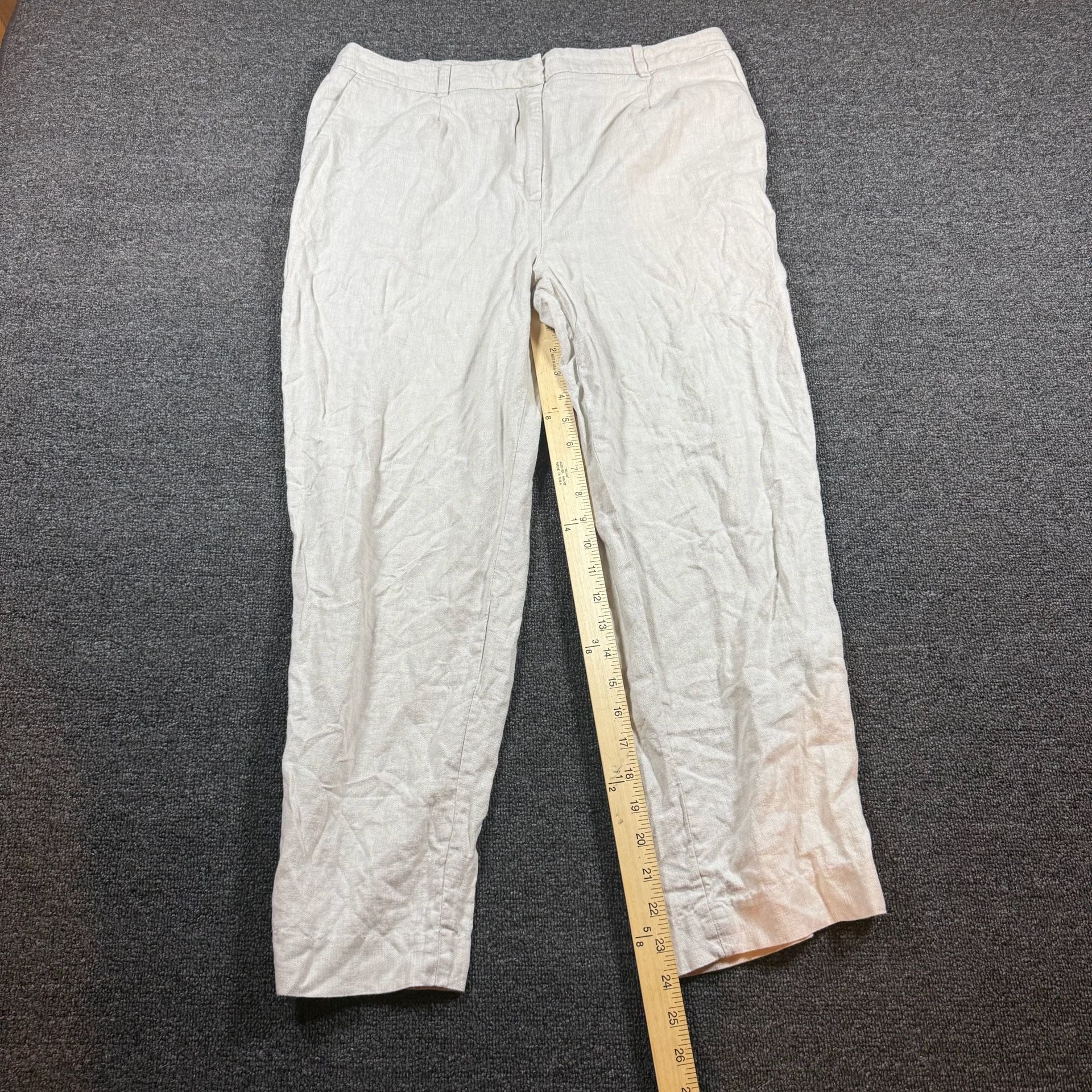 H&M Linen Pants Cream Size 14 3