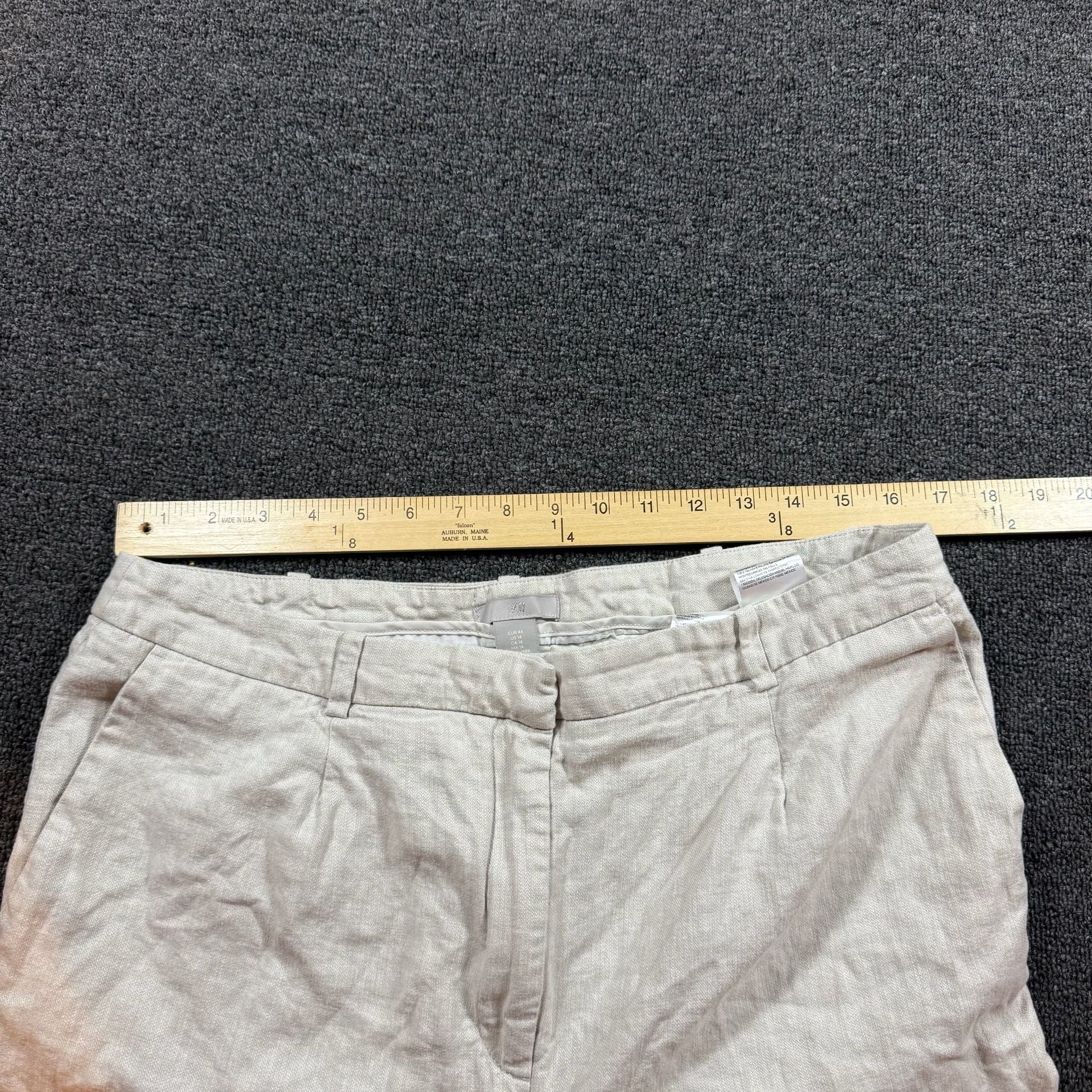 H&M Linen Pants Cream Size 14 4