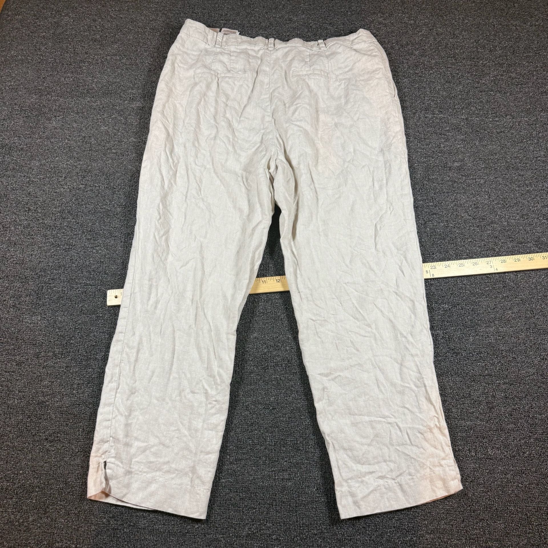 H&M Linen Pants Cream Size 14 7