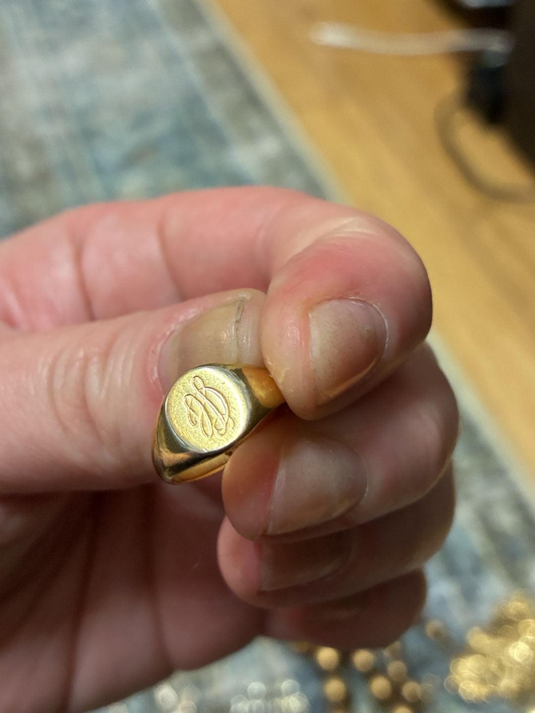 RARE! Vintage 1950s Monogram Signet Ring 6
