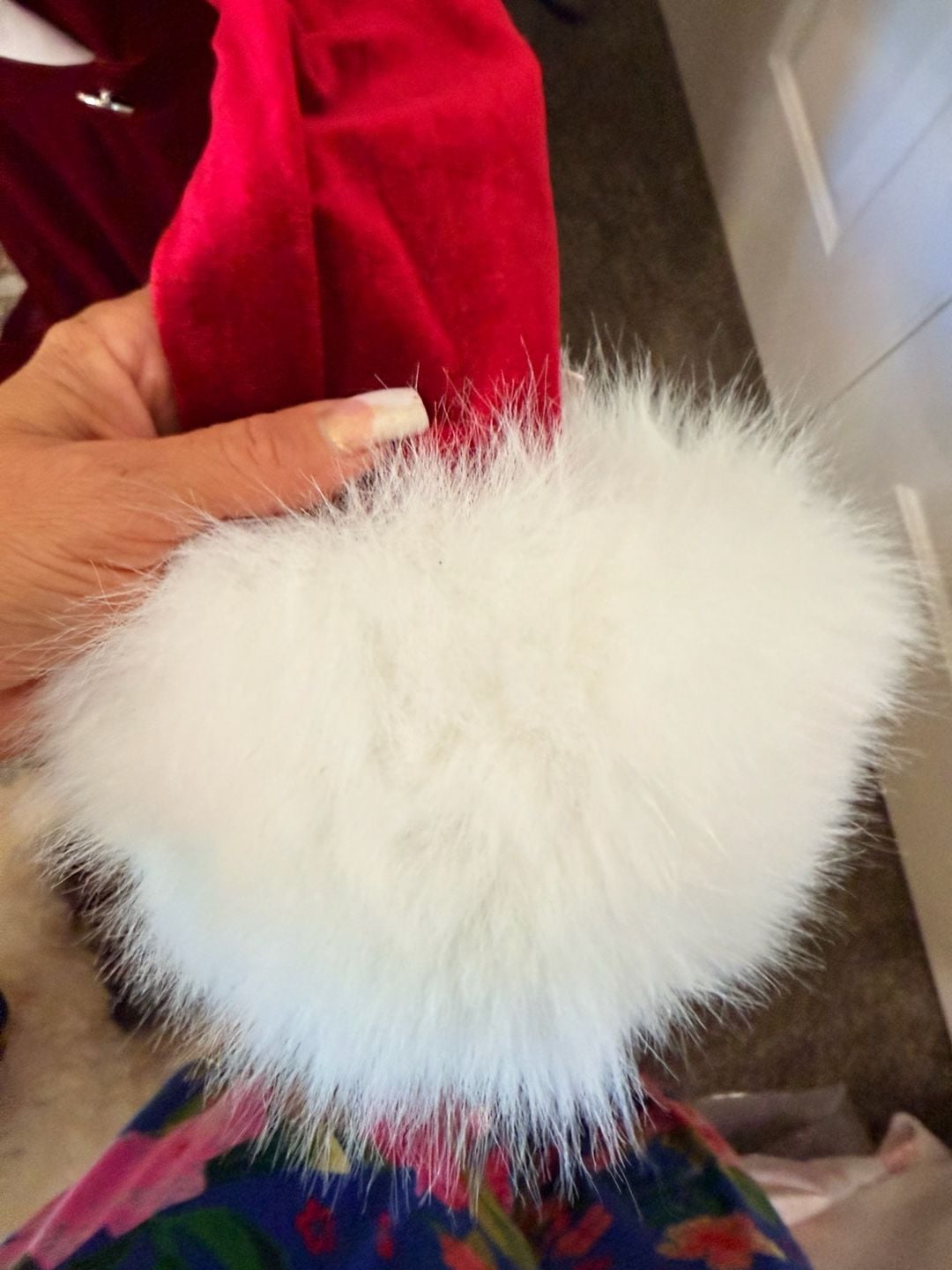 Vintage Red Velvet Mrs Claus Christmas Costume Dress White Fur Trim 4