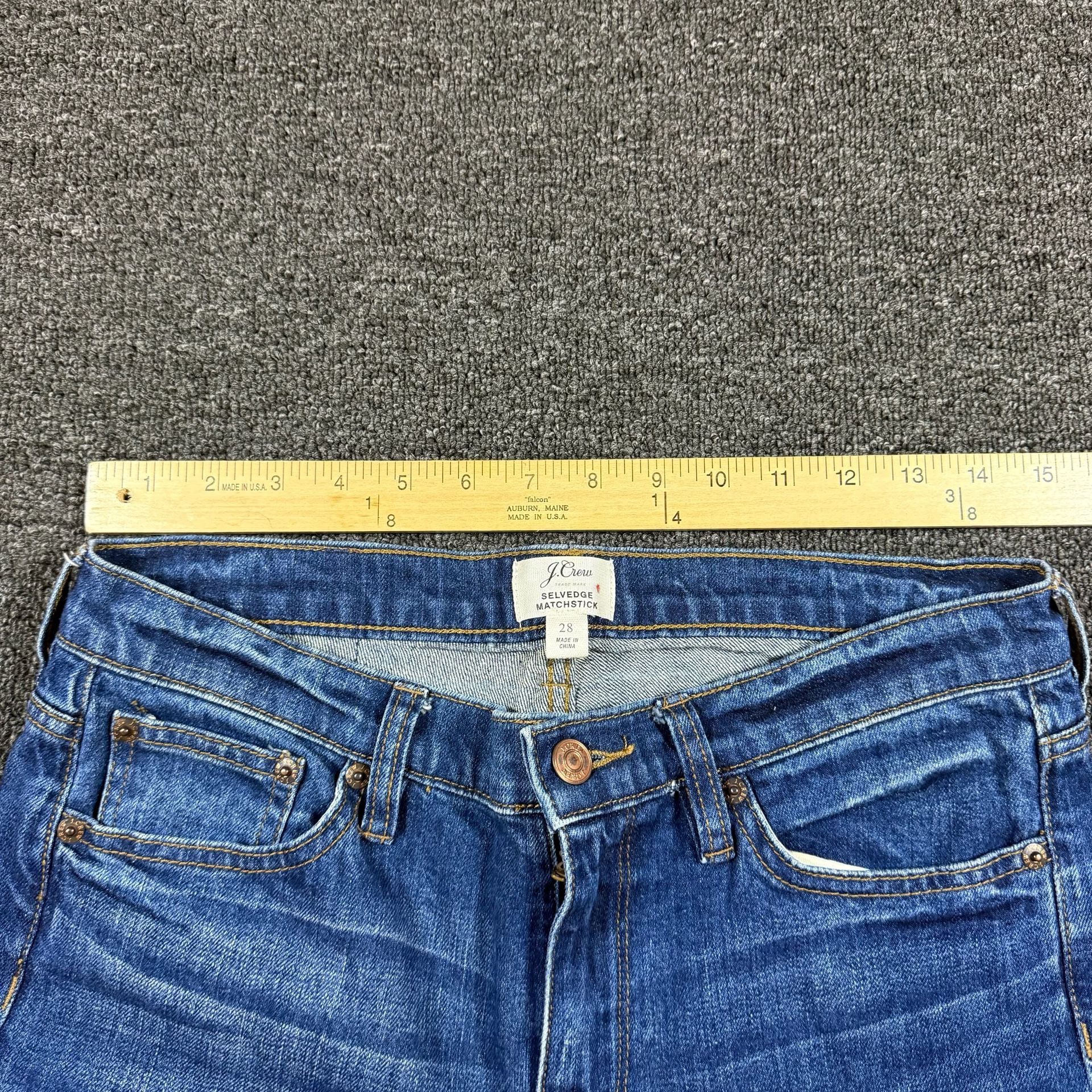 J.Crew Selvedge Matchstick Jeans Size 28 Blue Denim 6