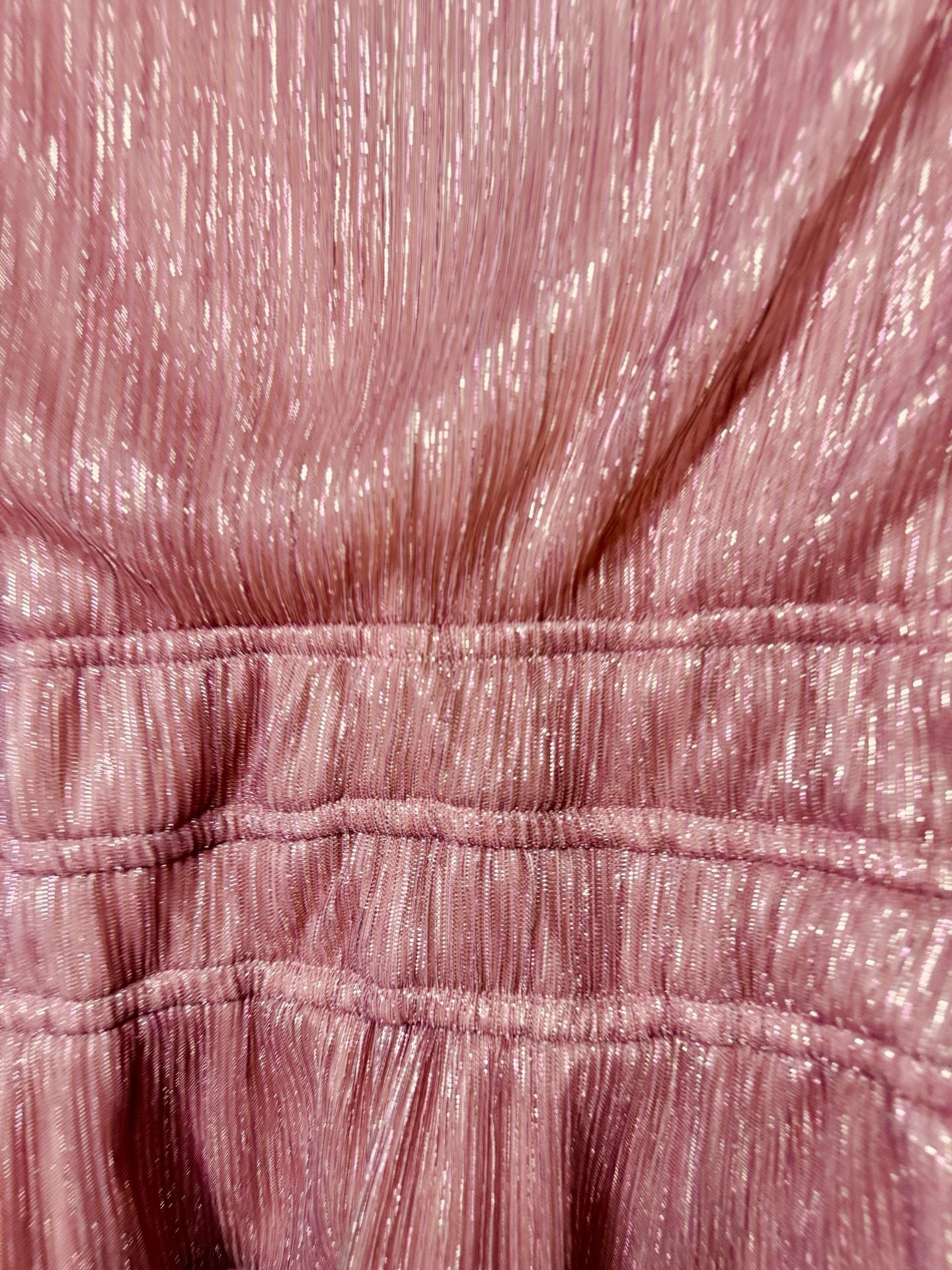 Sofia Jeans by Sofia Vergara Blouse Size XXL Pink Metallic Plisse V-Neck 9