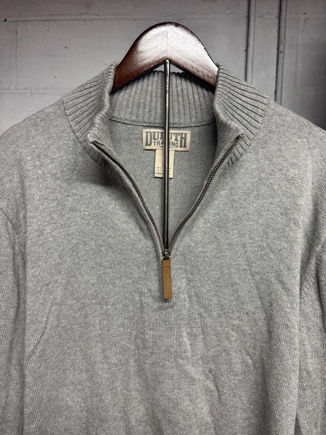 Duluth Trading Co. Quarter Zip Sweater Gray Size L 4