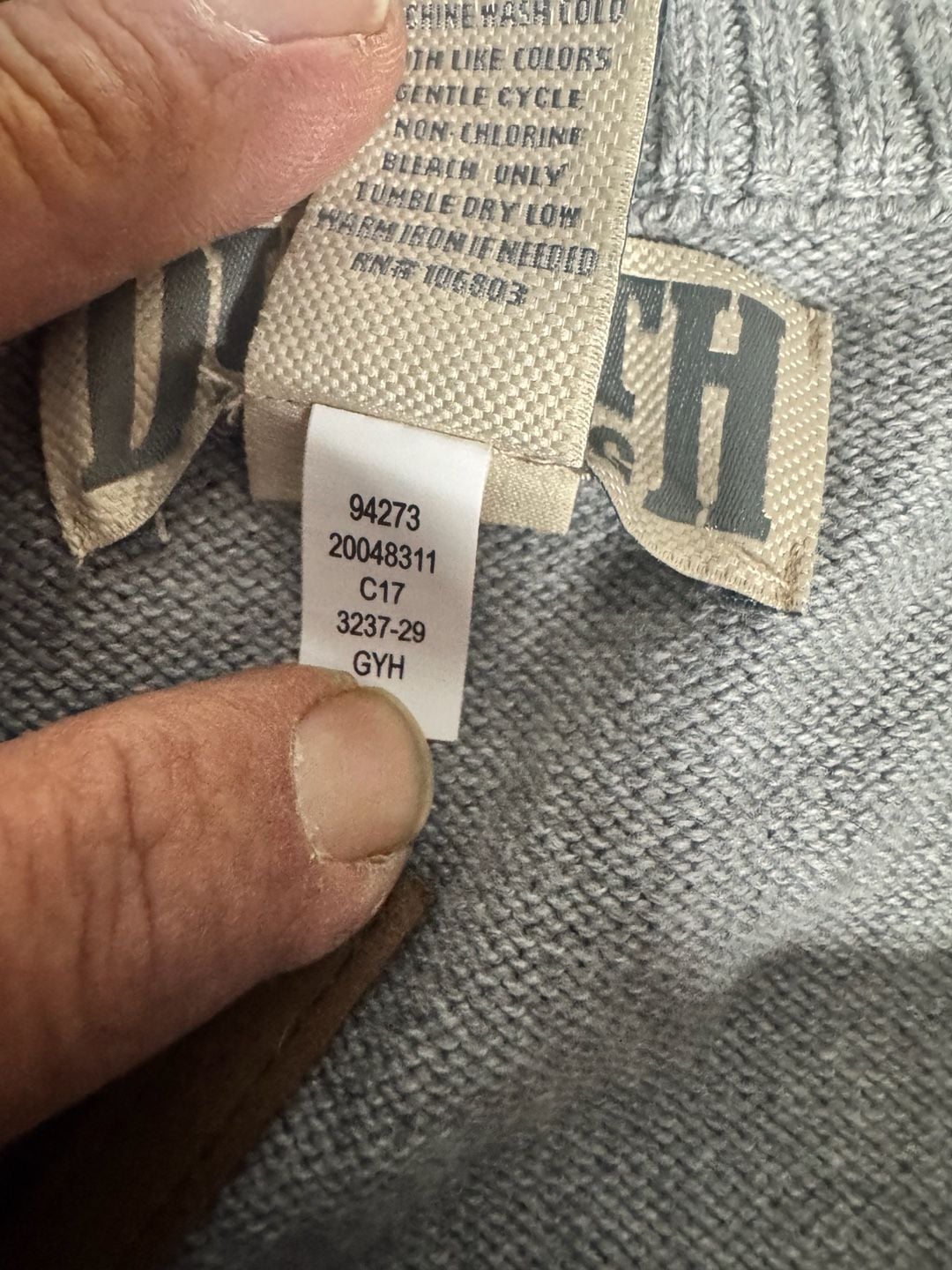 Duluth Trading Co. Quarter Zip Sweater Gray Size L 7