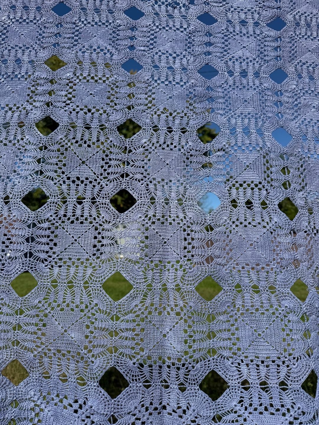 Vintage Handcrafted Crochet table cloth. 2