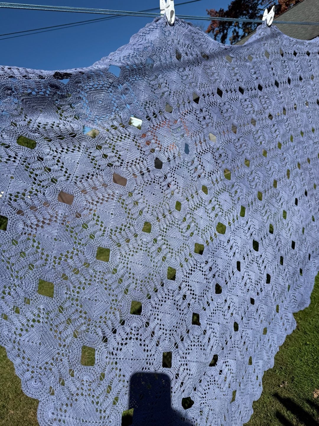 Vintage Handcrafted Crochet table cloth. 3