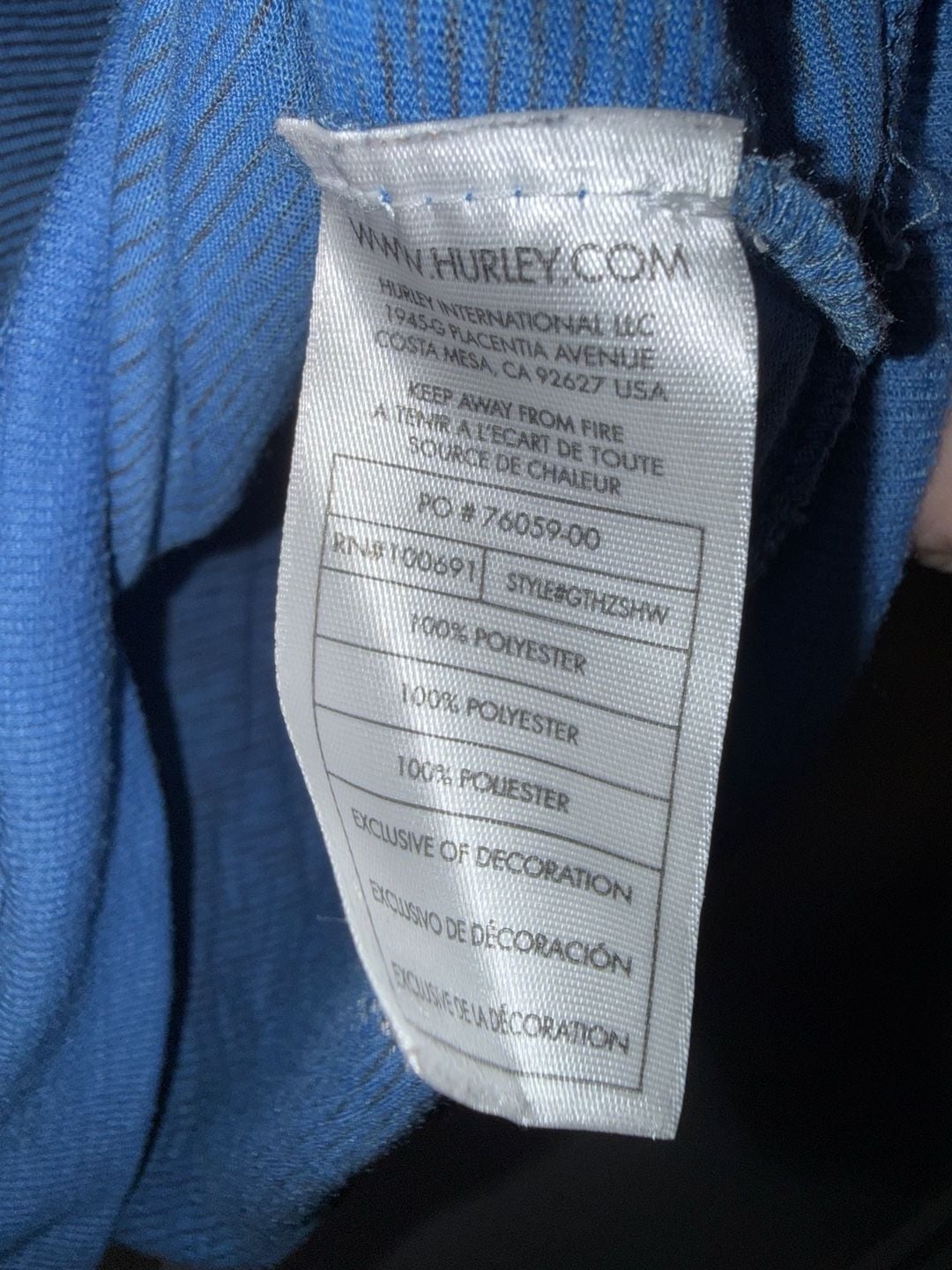 Hurley Striped Hoodie Size M Blue 5