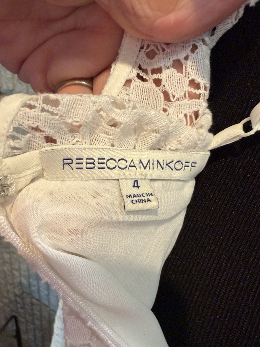 919 Rebecca Minkoff Lace Maxi Dress Size 4 White Criss Cross 7