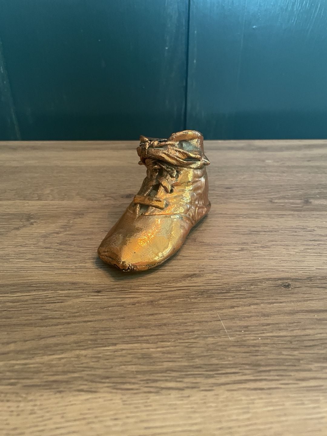 Vintage Bronzed Baby Shoe Marguerite E. Paull 21 Bronze Figurine 1
