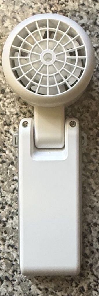 Portable Handheld Mini USB Fan White Grey with Lanyard and Cable 3