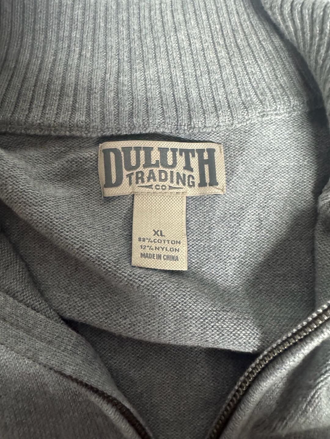 Duluth Trading Co. Quarter Zip Sweater Gray Size L 6