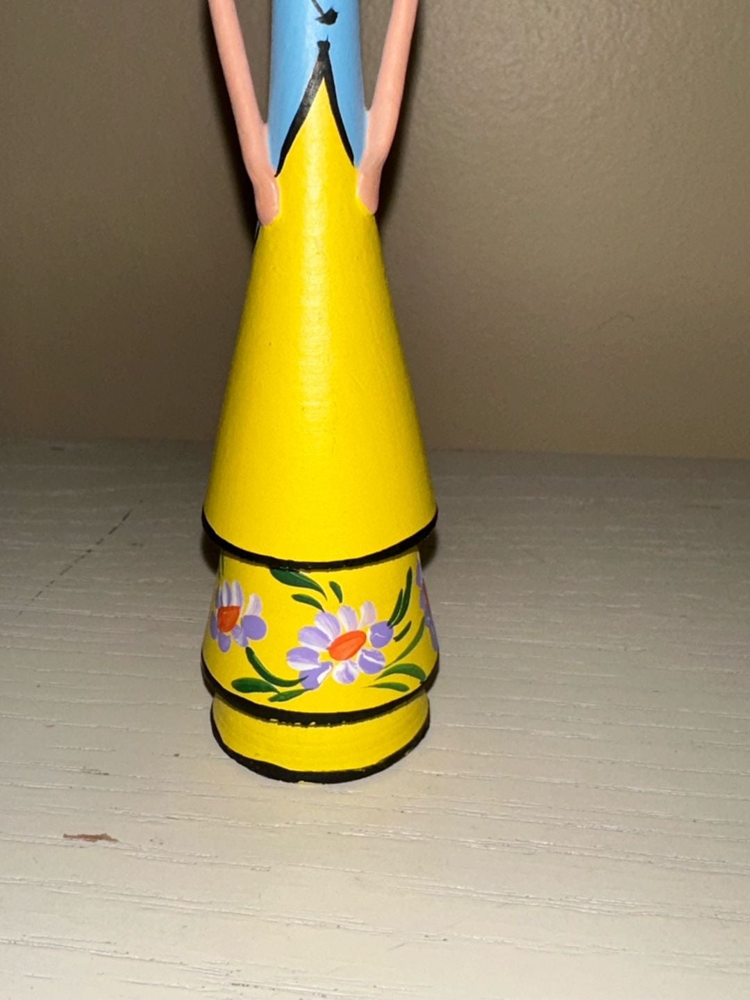 Handmade Wooden Figurine Folk Art Brasil Hand Painted Doll 3