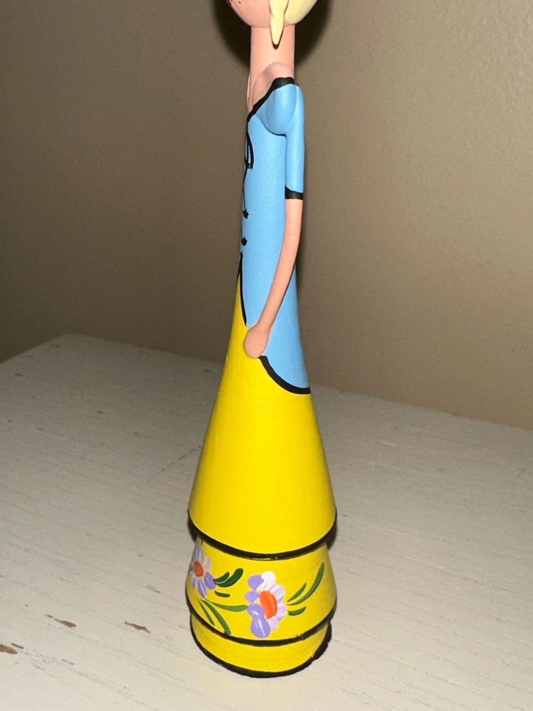 Handmade Wooden Figurine Folk Art Brasil Hand Painted Doll 7