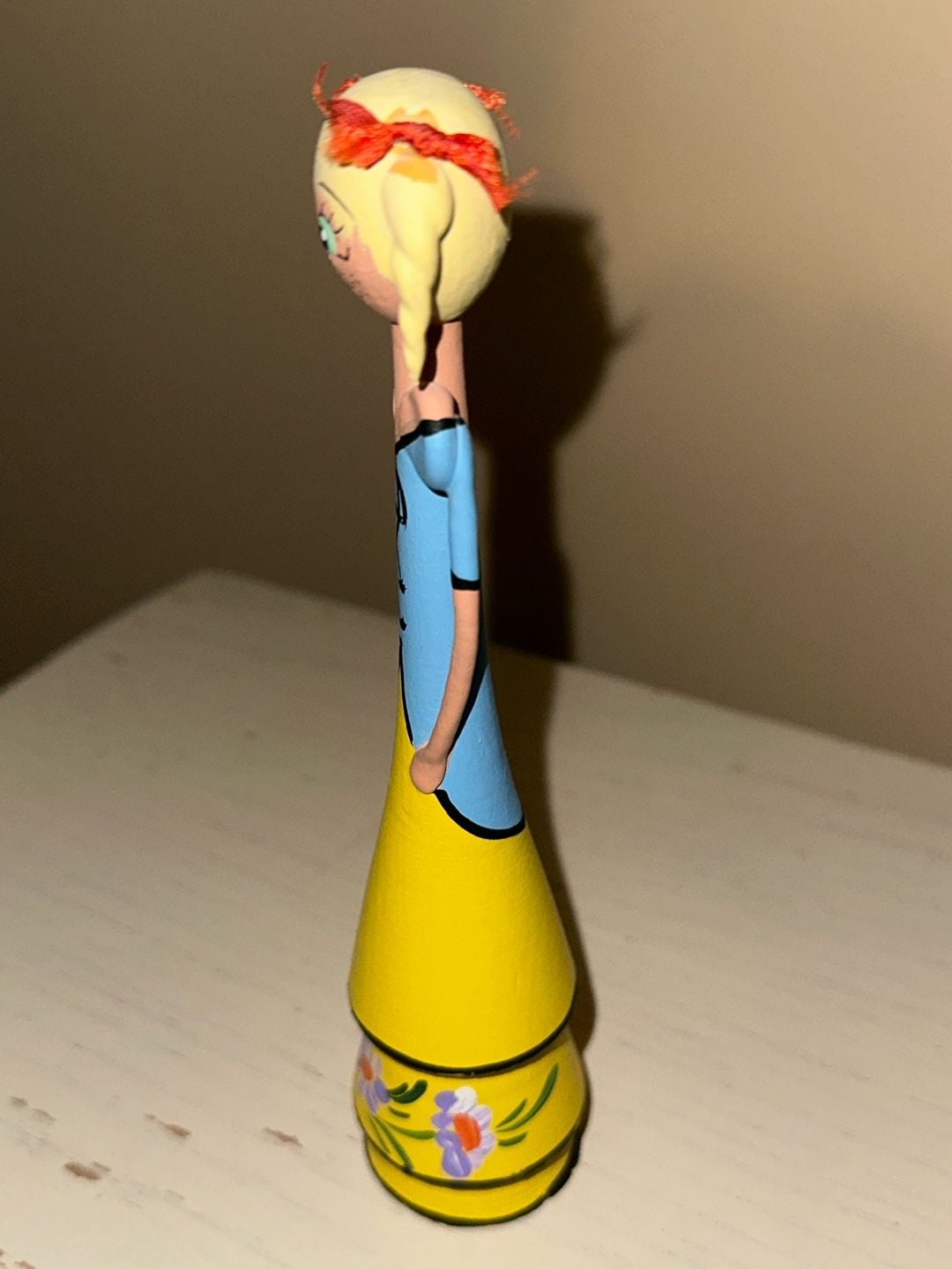 Handmade Wooden Figurine Folk Art Brasil Hand Painted Doll 9