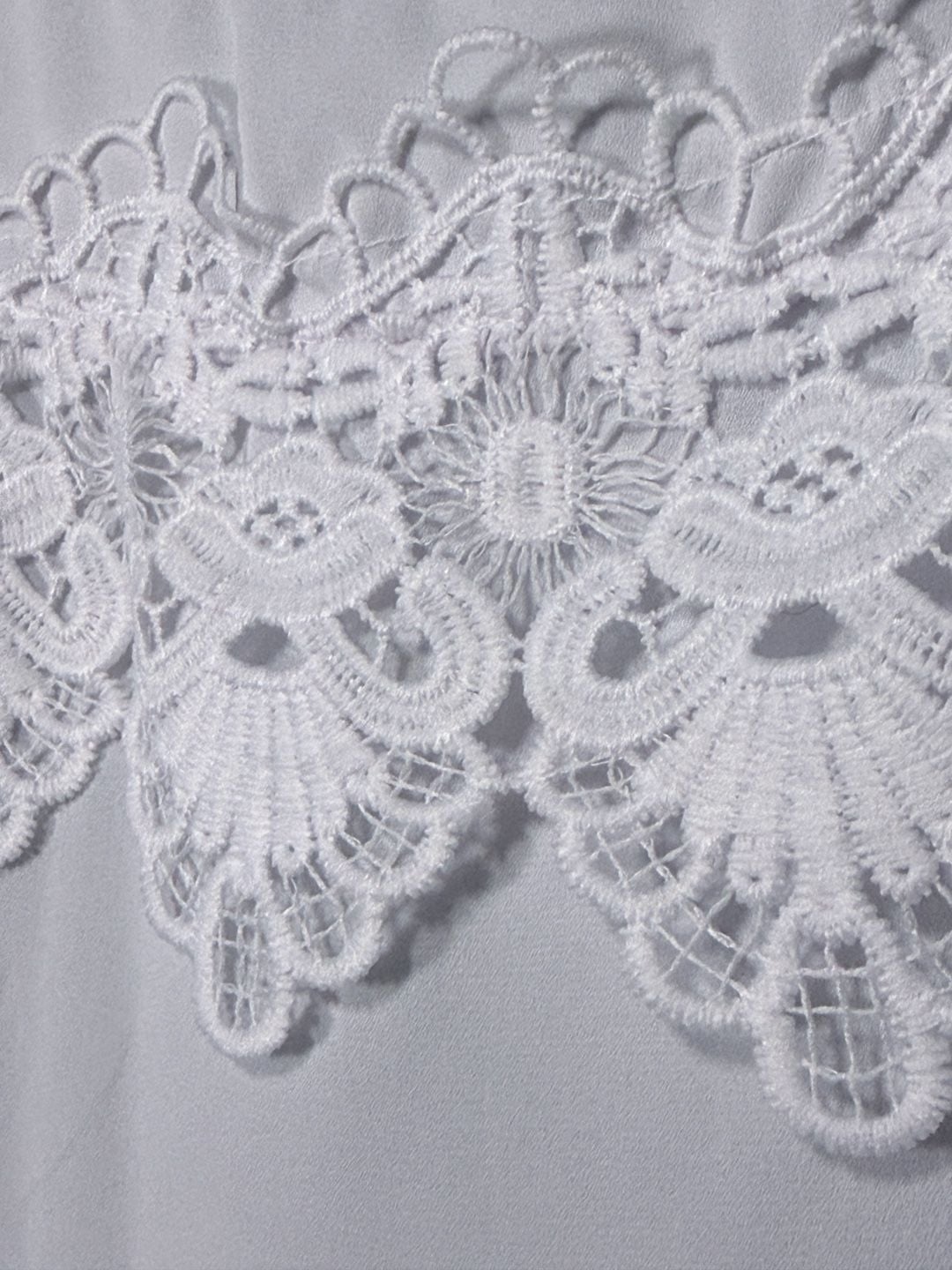 Louise Paris Blouse Size L White Cold Shoulder Lace Trim 5