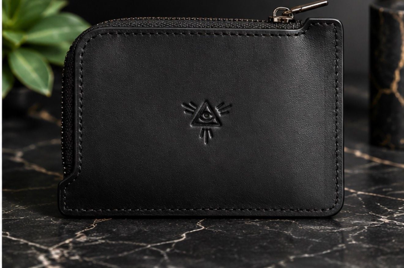 Origami Owl “One World Undivided” Leather Zipper Wallet Black 2