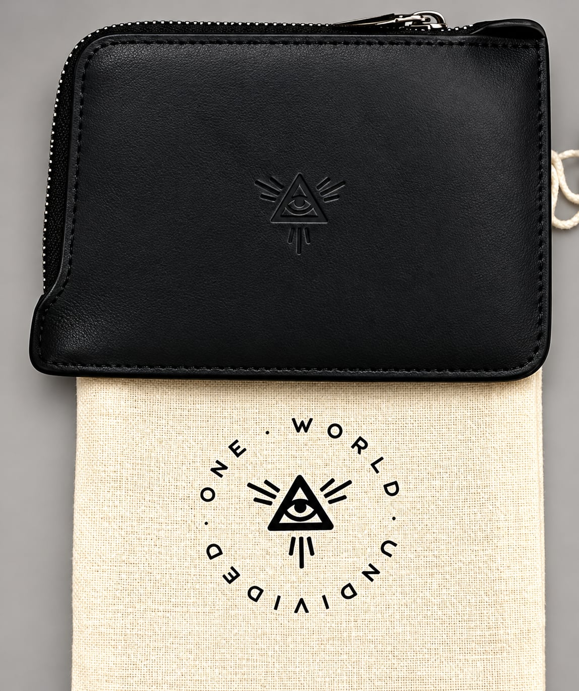 Origami Owl “One World Undivided” Leather Zipper Wallet Black 3