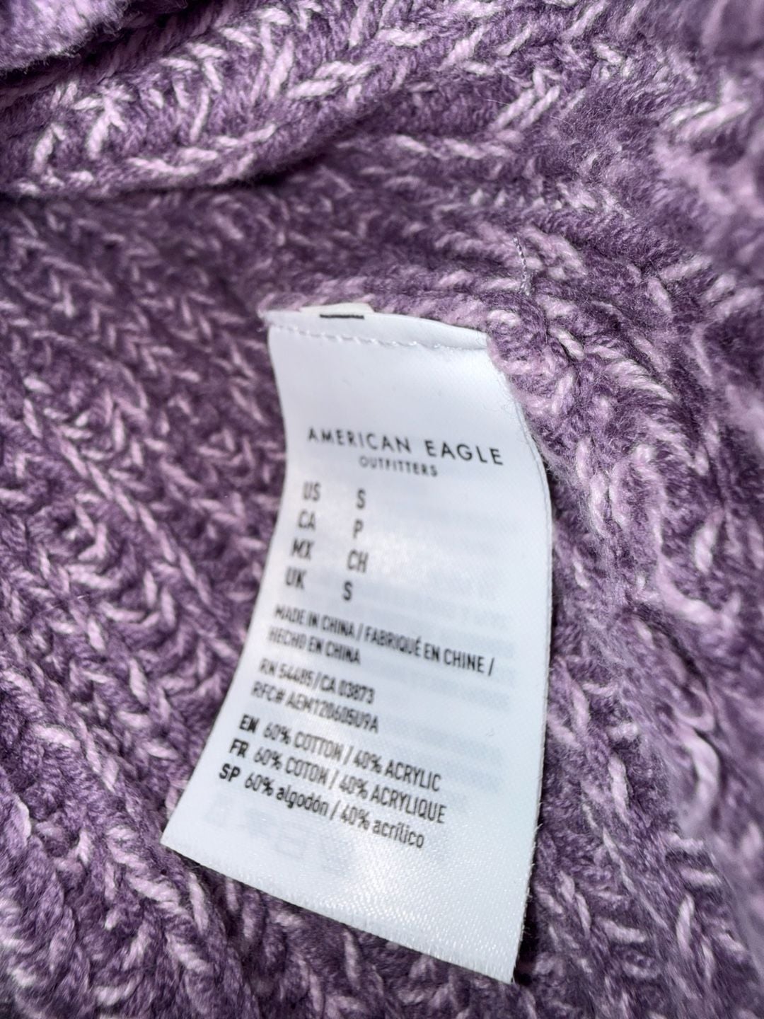 American Eagle Knit Henley Sweater Purple 5