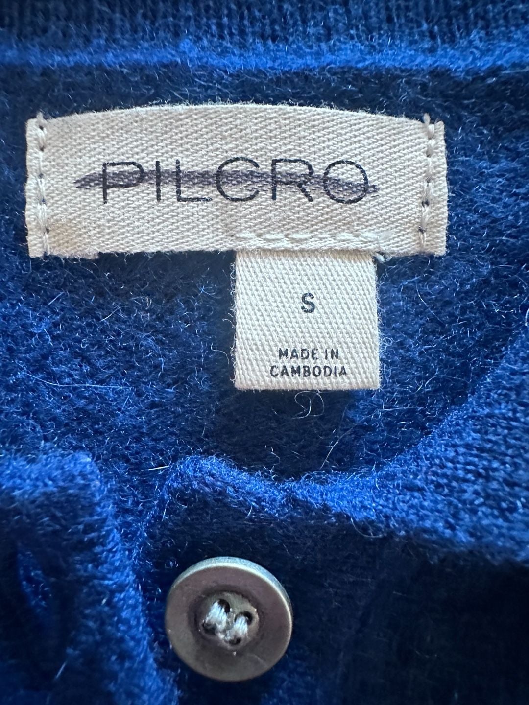 Pilcro Cashmere Polo Sweater Size S Blue Long Sleeve Knit 4