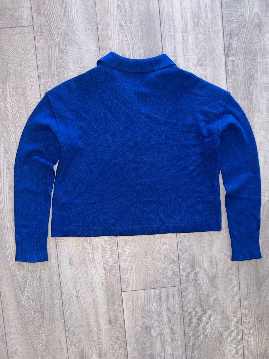 Pilcro Cashmere Polo Sweater Size S Blue Long Sleeve Knit 5