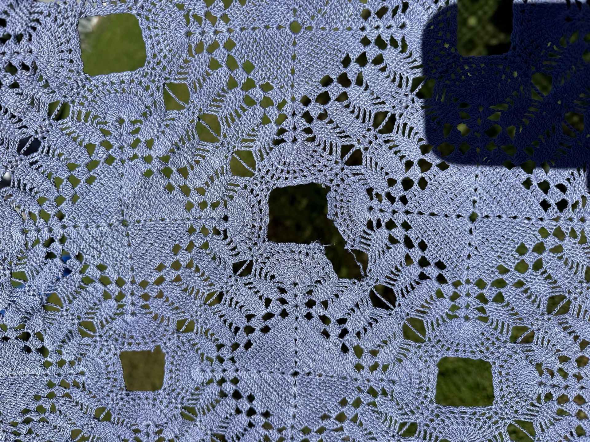 Vintage Handcrafted Crochet table cloth. 4
