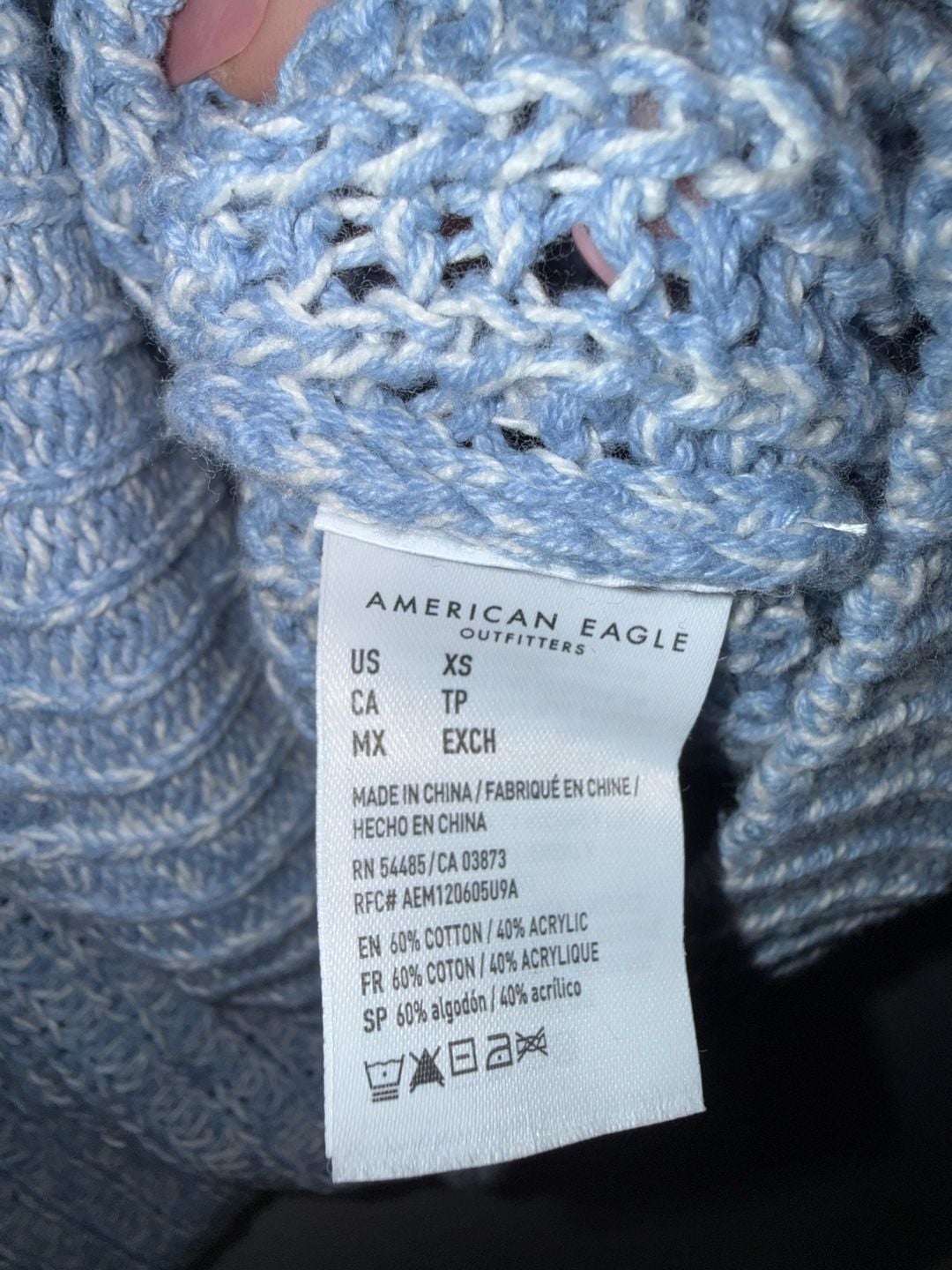 American Eagle Sweater Size XS Blue Knit Crewneck 5
