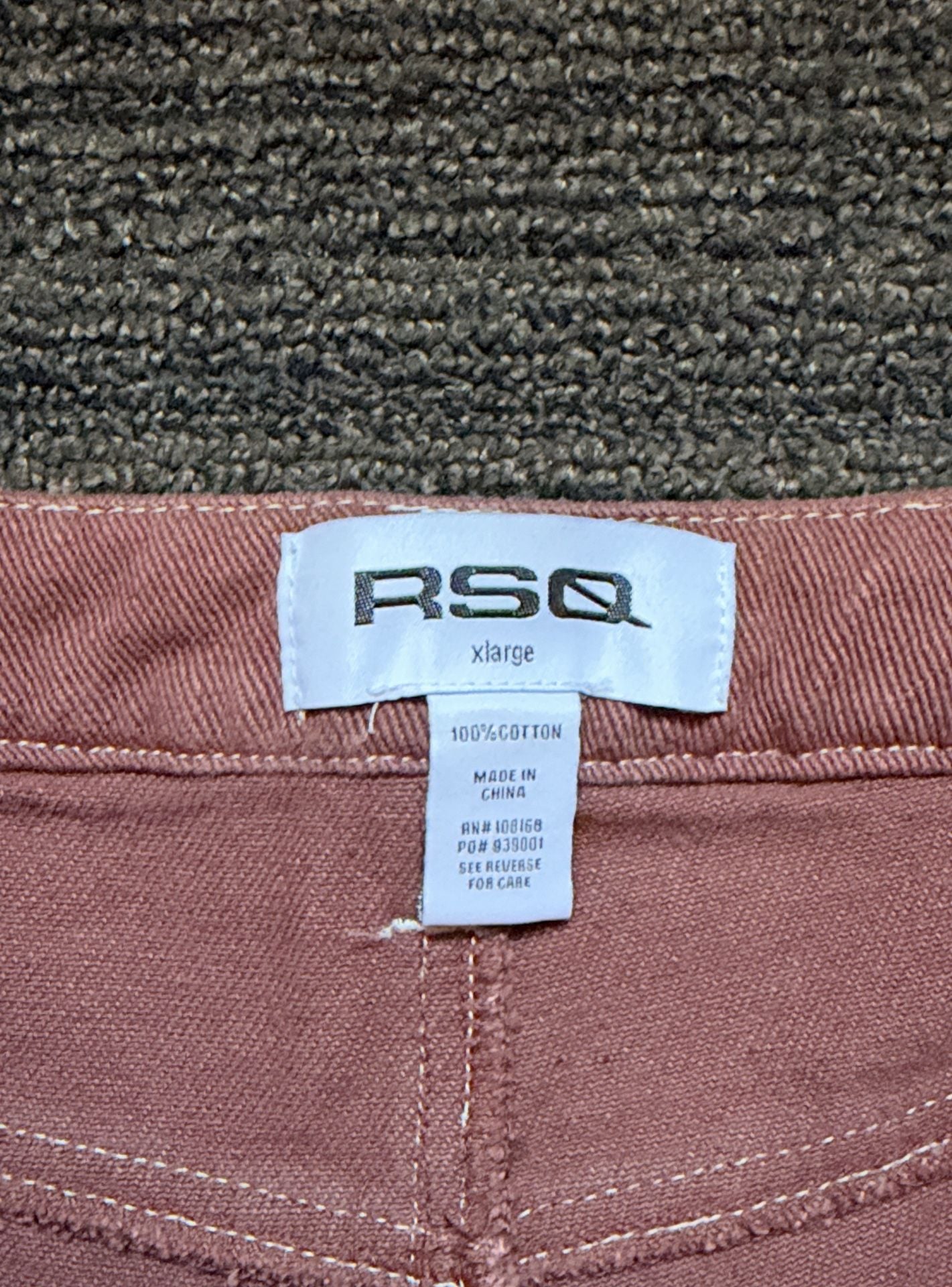 RSQ Baggy Pants Pink w/ White Contrast Stitch Cotton 3