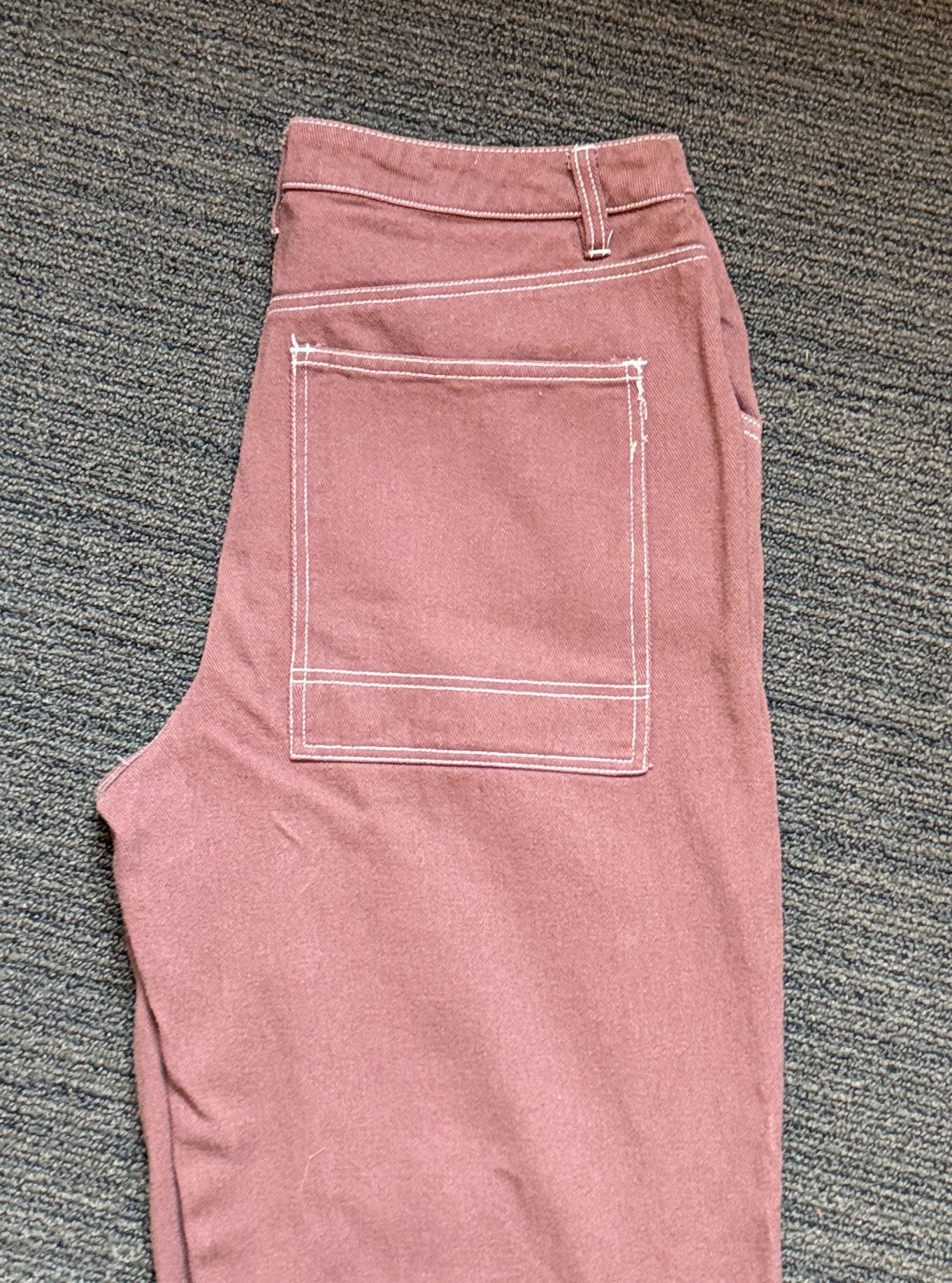 RSQ Baggy Pants Pink w/ White Contrast Stitch Cotton 4
