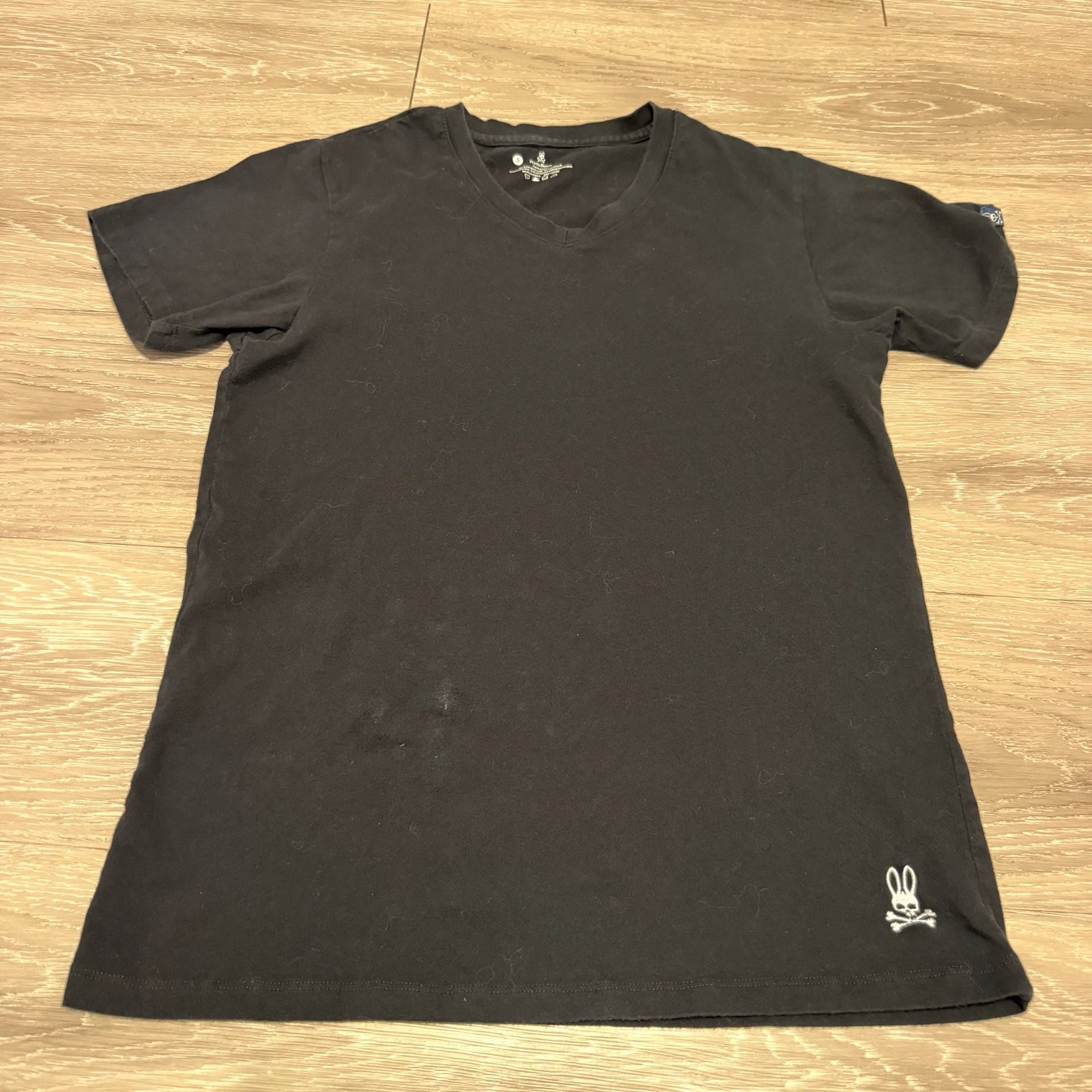 Psycho Bunny V-Neck T-Shirt Size S Black Cotton 2