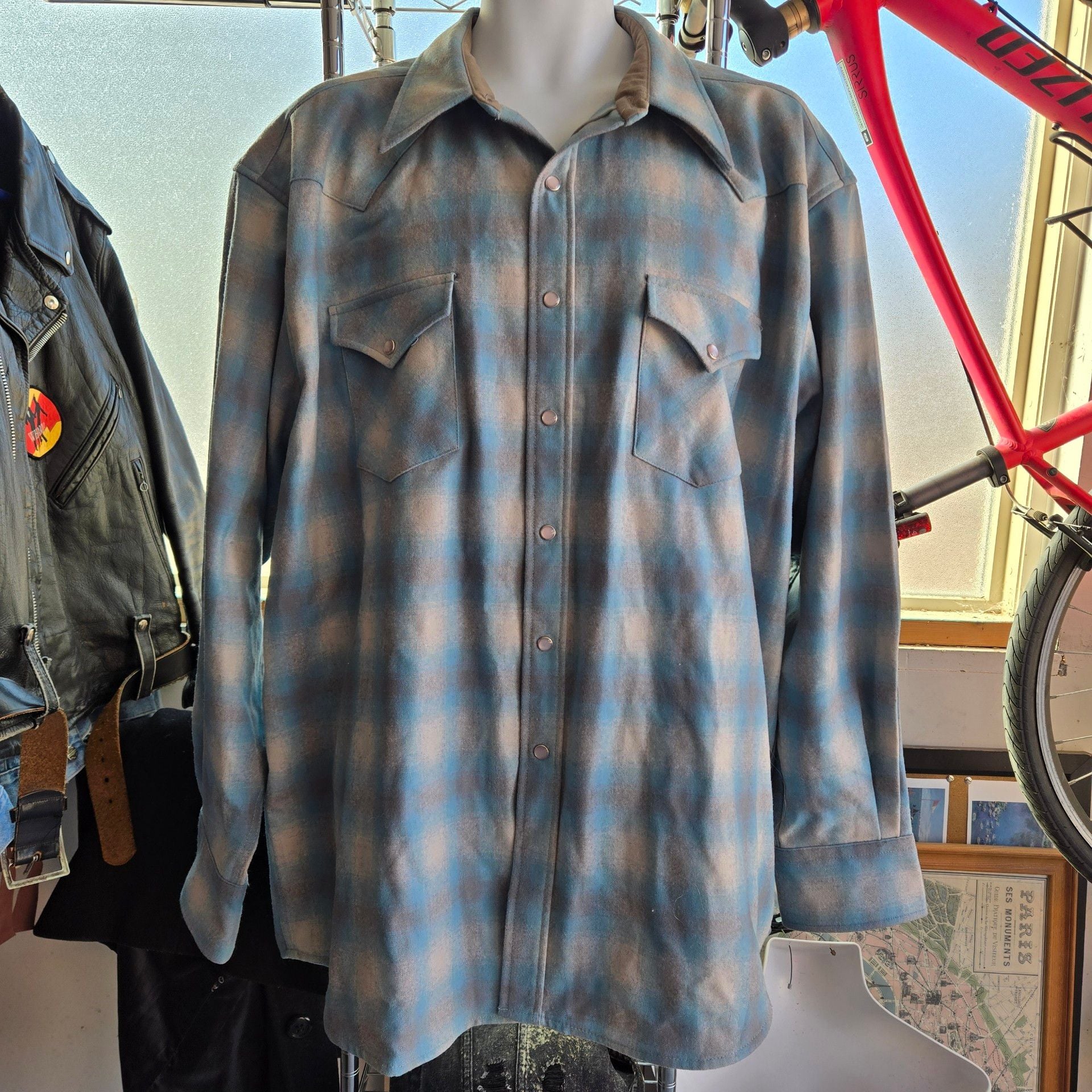 Pendleton Canyon Western Shirt Size XXL Blue Plaid Wool 2
