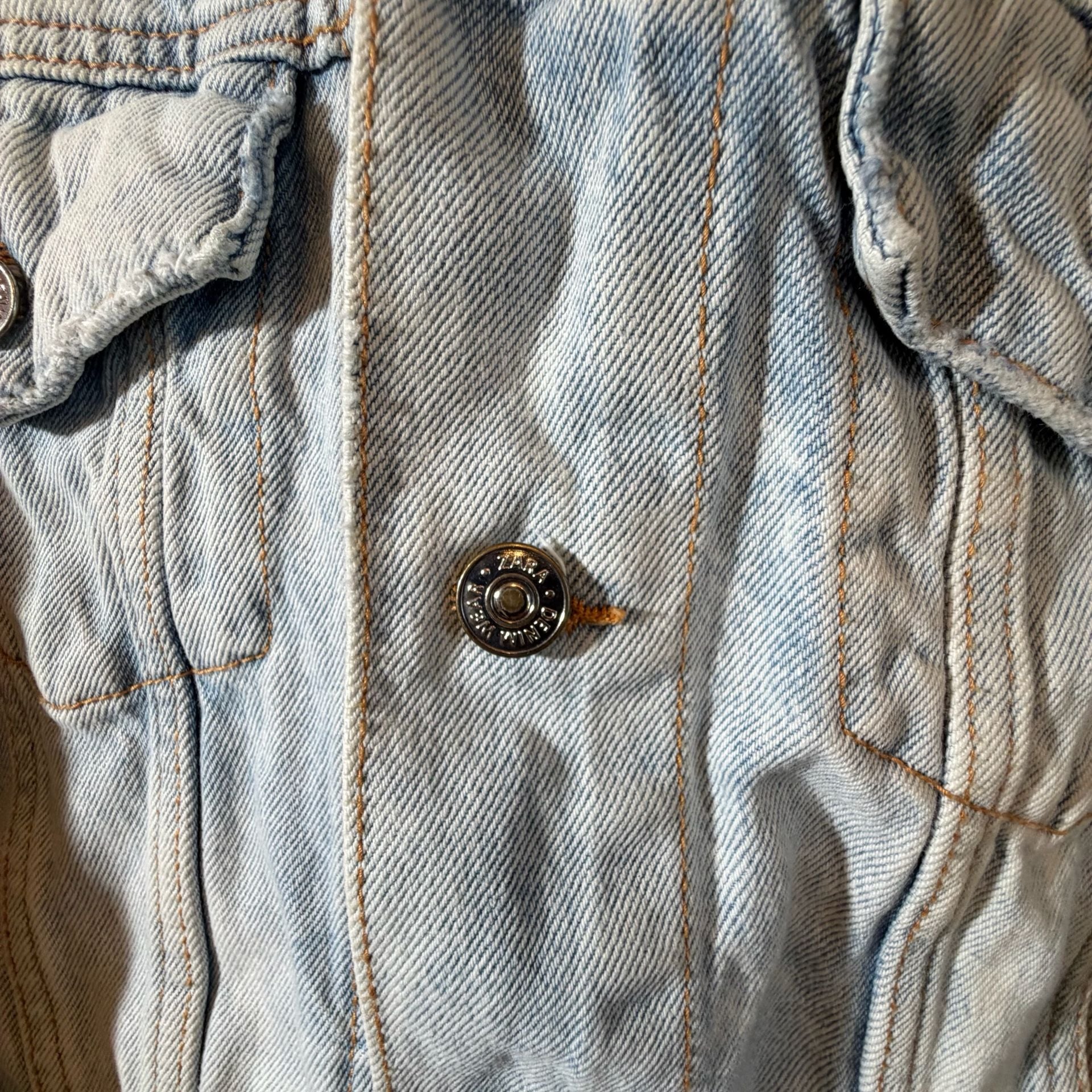 Zara Denim Jacket Size S Light Wash Thirst For Adventure 4