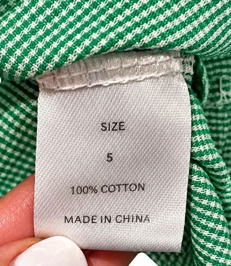 Stitchy Fish Gingham Watermelon Pocket Dress Green Pink 5