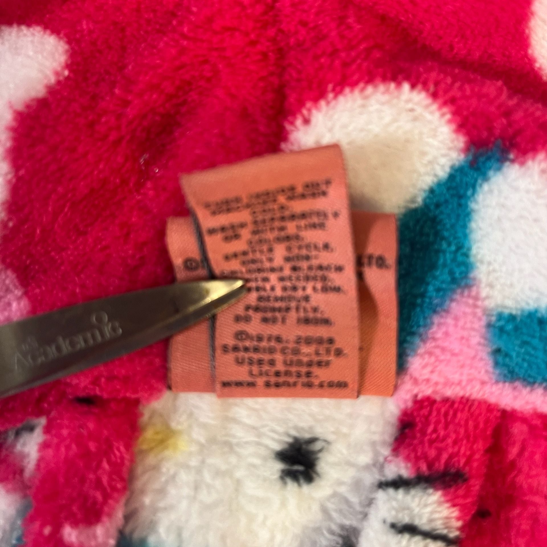 Hello Kitty Pink/White/Blue Fleece Bathrobe , Belt & Ties One Size  8