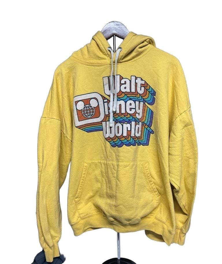 Disney Walt Disney XXL World Yellow Hoodie Sweatshirt looks Y2K Grandpa Hoodie 1