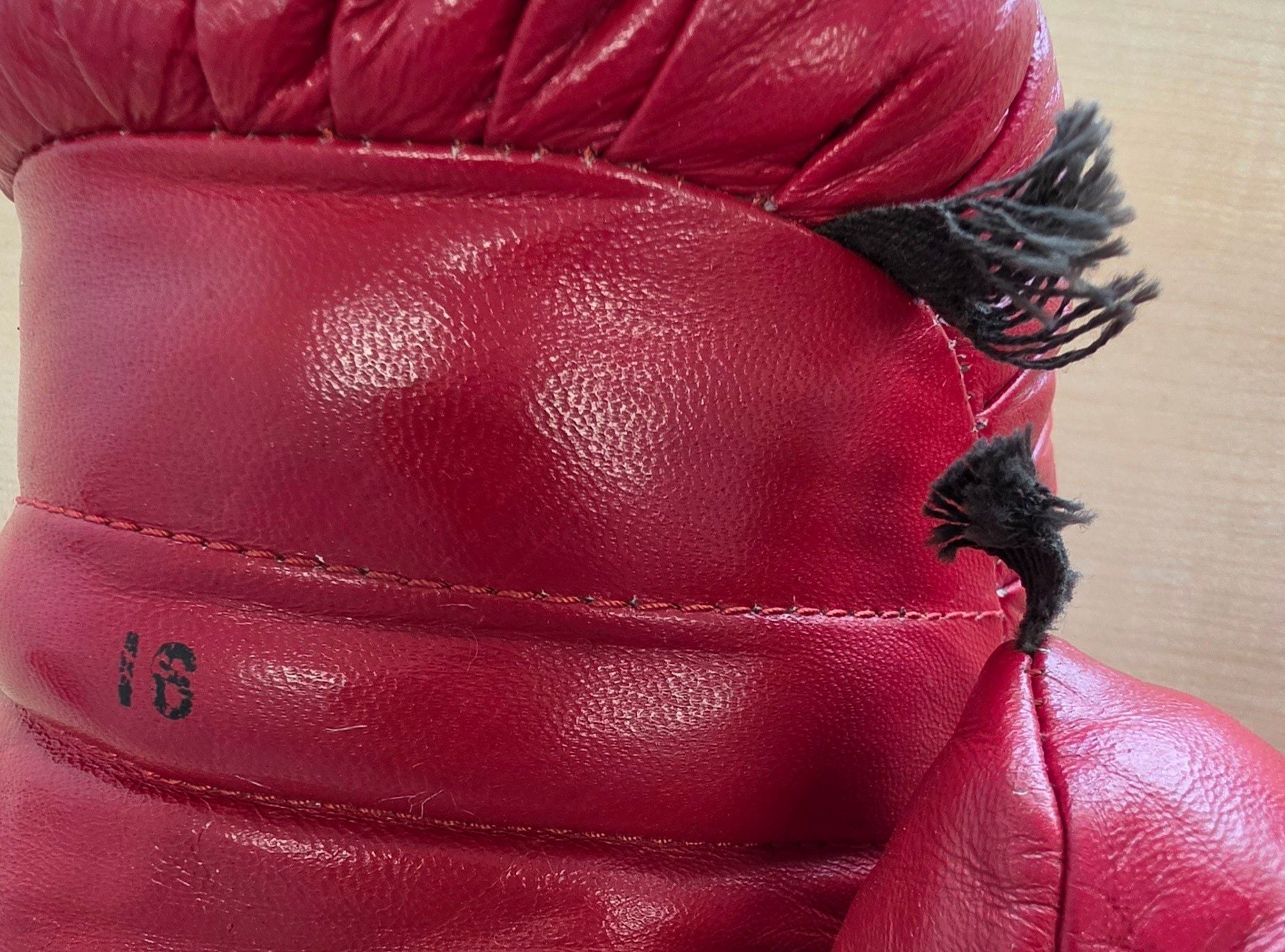 Everlast Vintage Boxing Gloves Size 16 Red Leather 538 3