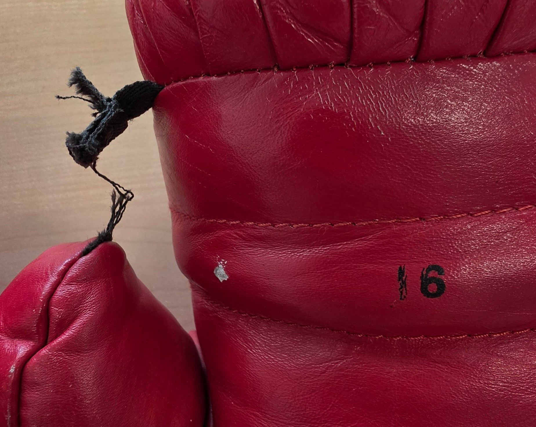 Everlast Vintage Boxing Gloves Size 16 Red Leather 538 4