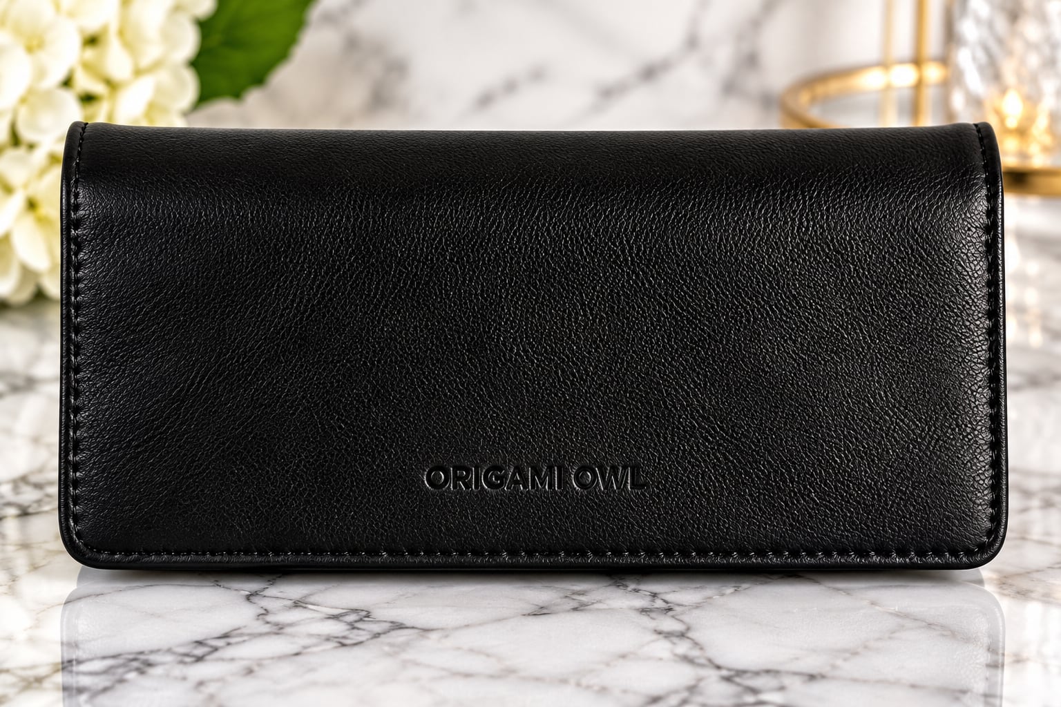 Origami Owl Black Faux Leather Wallet 2