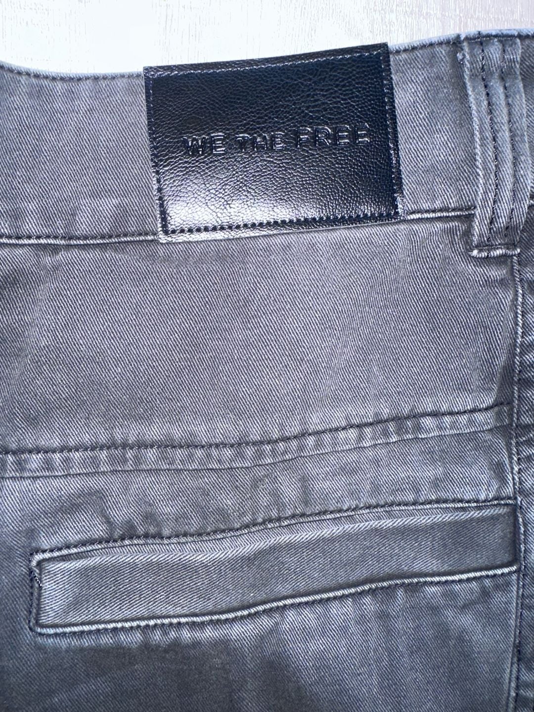 We The Free Wide Leg Pants Size 2 Charcoal Gray High Rise Cropped Denim 8