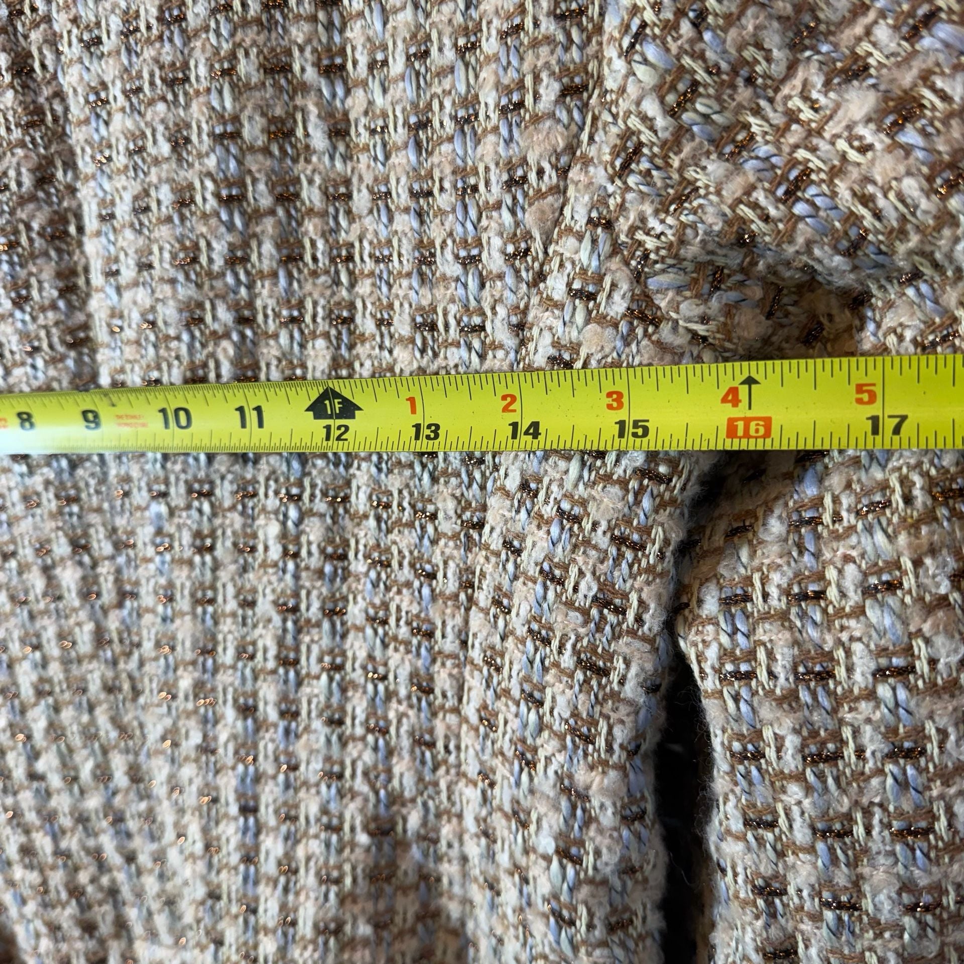 Boston Proper Tweed Blazer Size 6 Faux Leather Collar 16