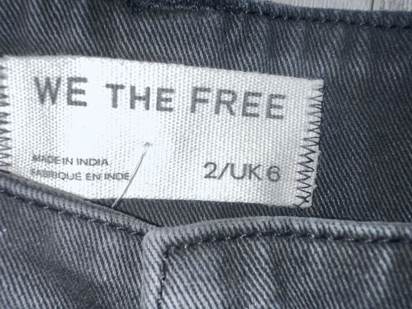 We The Free Wide Leg Pants Size 2 Charcoal Gray High Rise Cropped Denim 5
