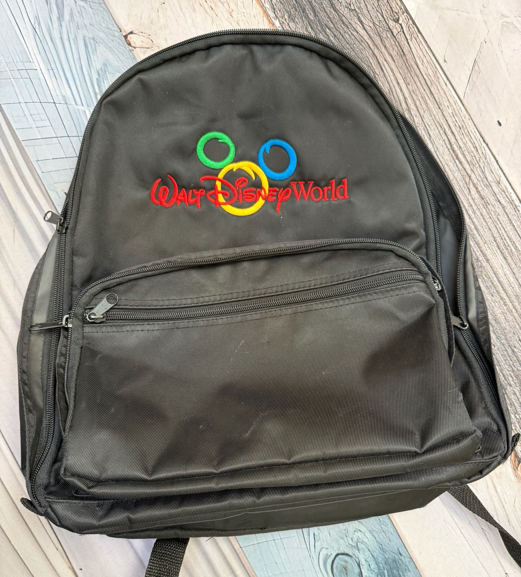 Walt Disney World Embroidered Logo Black Backpack 1