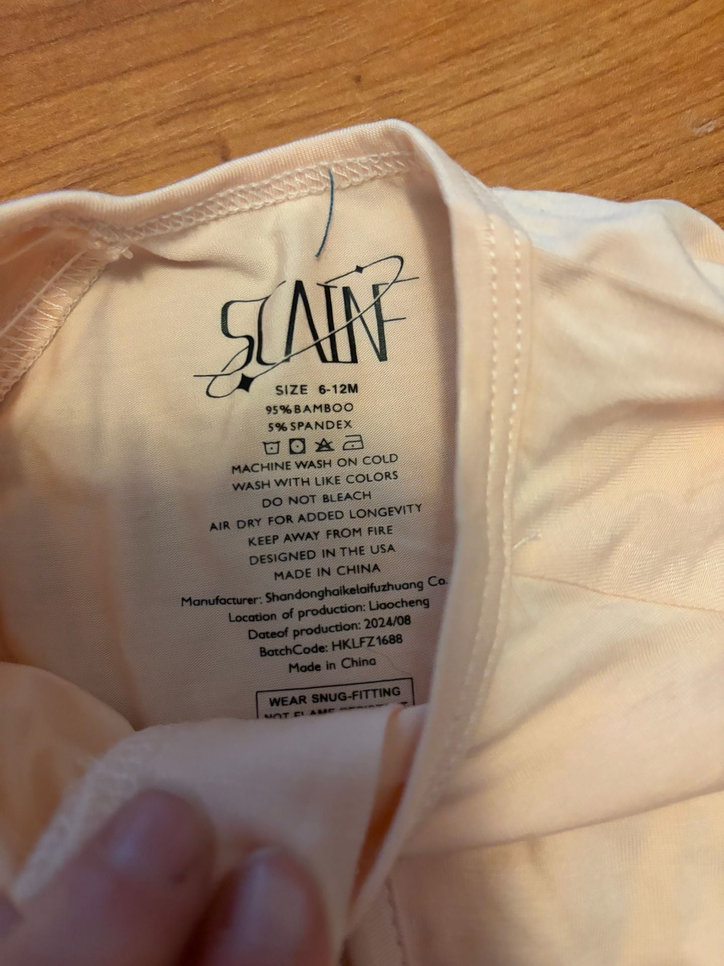 Slain Baby Sleeper Zip Romper Size 6-12M Pink Bamboo Spandex 3