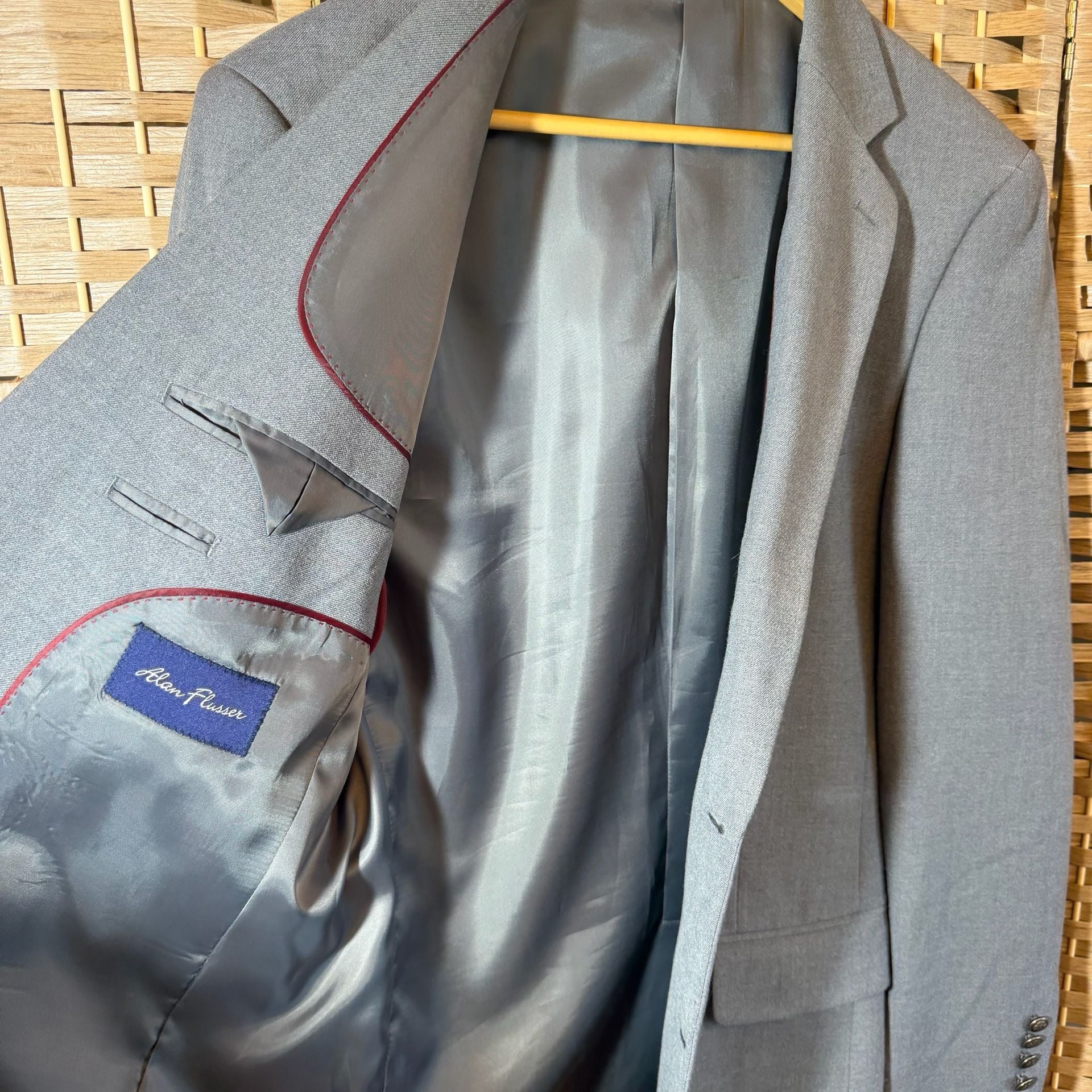 Alan Flusser Gray Blazer Sport Coat Jacket Size Unknown 8