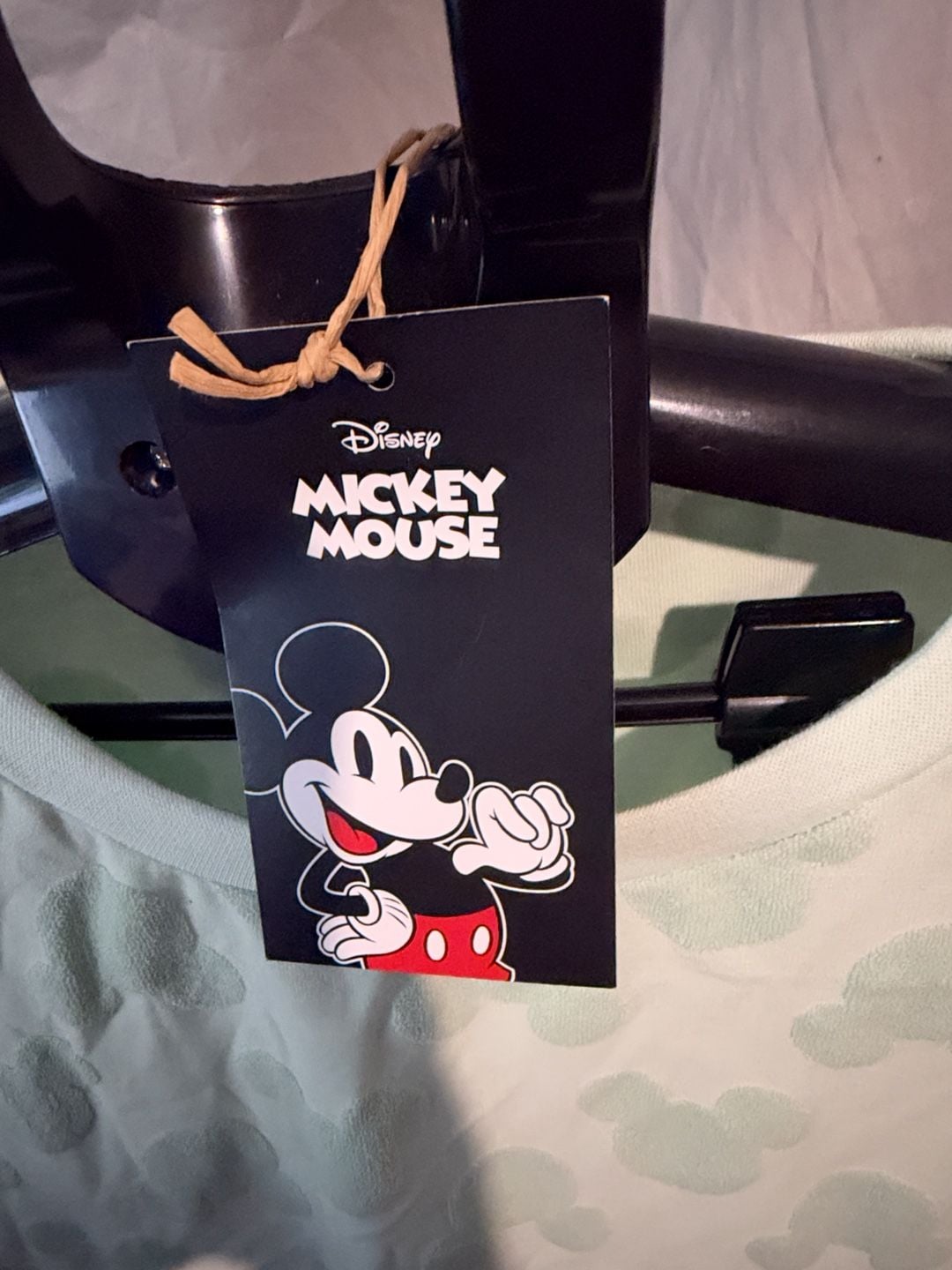 Disney Mickey Mouse T-Shirt Size M Mint Green Jacquard 3