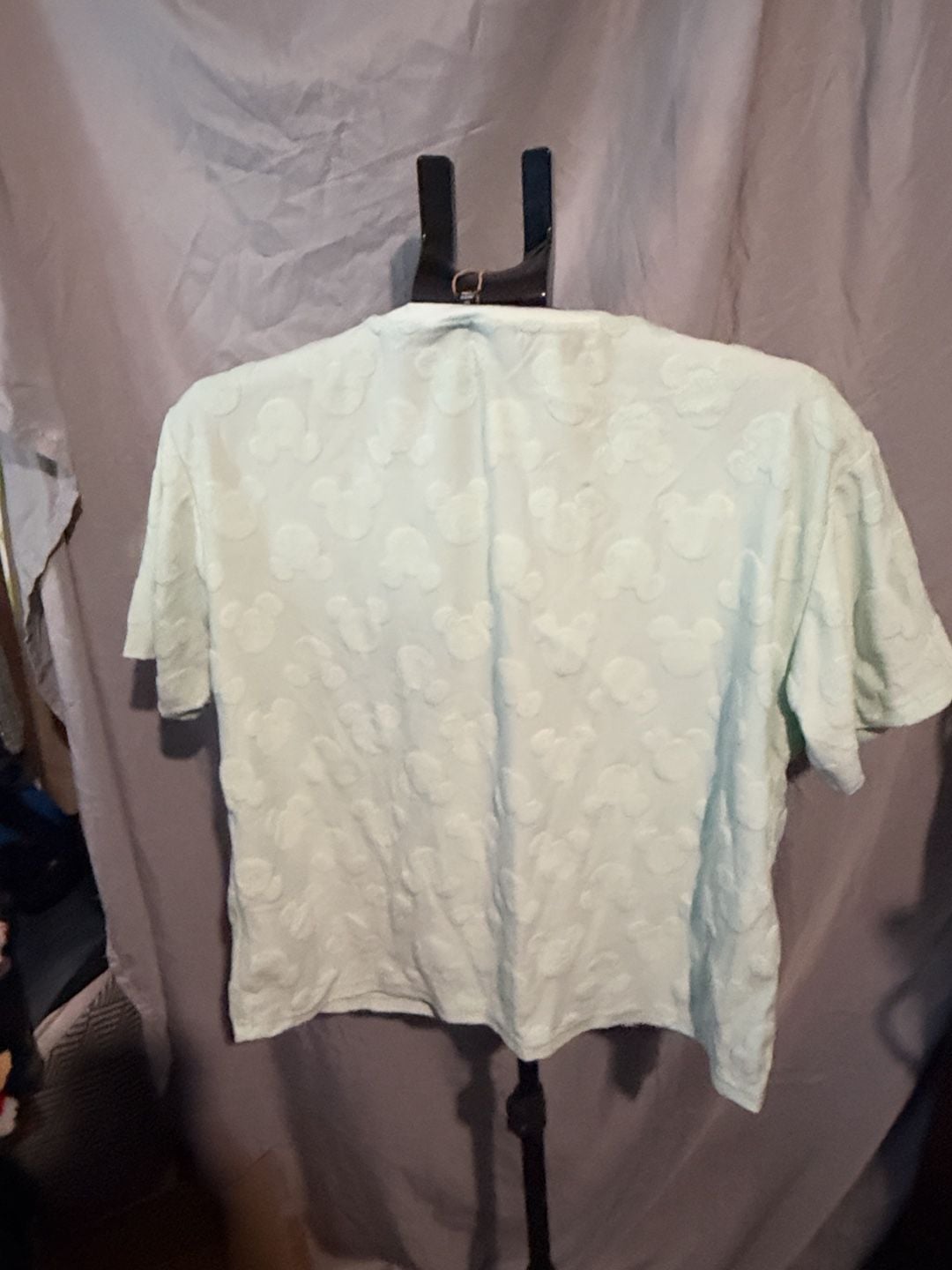 Disney Mickey Mouse T-Shirt Size M Mint Green Jacquard 5
