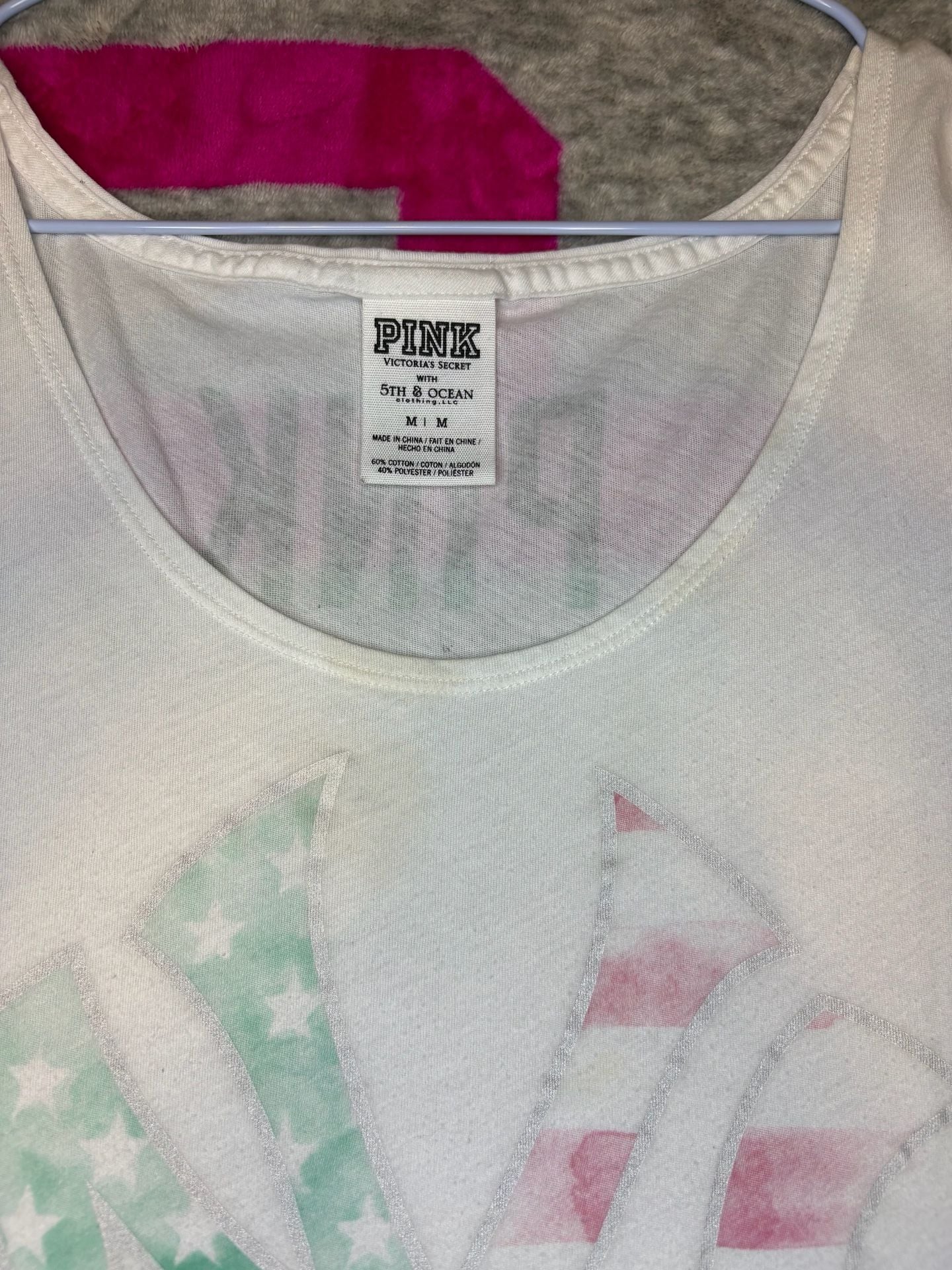 Pink Victoria's Secret New York Yankees Tank Top Size M White 3