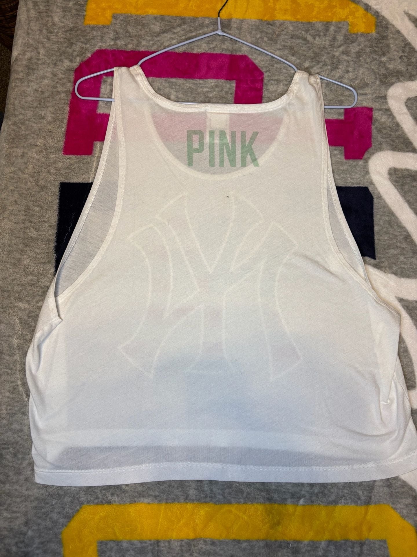 Pink Victoria's Secret New York Yankees Tank Top Size M White 5
