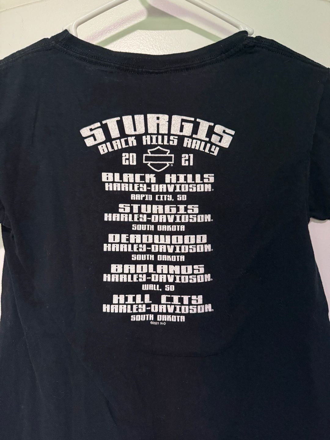 Harley Davidson Sturgis Black Hills Rally 2021 Motorcycle Graphic Tee Youth S 5