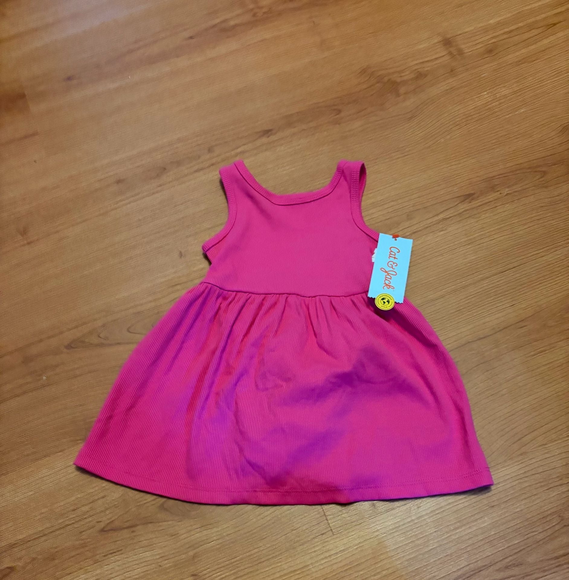 Cat & Jack Pink Ribbed Tank Dress 2